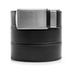 SLIDEBELTS Mens Vegan Black Leather With Silver Buckle Belt (BLK2SIL-3XL)