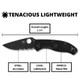 SPYDERCO Tenacious Lightweight Black Blade Folding Knife (C122PSBBK)