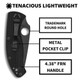 SPYDERCO Tenacious Lightweight Black Serrated Blade Black FRN Handle Folding Knife (C122SBBK)