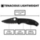 SPYDERCO Tenacious Lightweight Black Serrated Blade Black FRN Handle Folding Knife (C122SBBK)