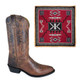 product variation SMOKY MOUNTAIN BOOTS Men's Denver Brown Leather Western 14EE Boots and WYOMING TRADERS Aztec Maroon Black Silk Scarf image