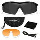 product variation WILEY X EYEWEAR Vapor Shooting Sunglasses with Matte Black Frame and Grey/Clear/Rust Lens (3502) image