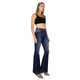 product variation MISS ME Women's High-Rise Gold Paisley Embellished Flare Dark Blue Jeans (H9211F) image