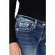 product variation MISS ME Women's Cow Print Cross Low-Rise Medium Blue Skinny Jeans (L9182S) image