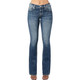 product variation MISS ME Women's Mid Rise Gold Trim Angel Wing Bootcut Medium Blue Jeans with Faux Flap Pockets (M3080B36) image