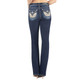 product variation MISS ME Women's Berry and Gold Mid-Rise Dark Blue Bootcut Jeans (M3080B53) image