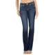 product variation MISS ME Women's Berry and Gold Mid-Rise Dark Blue Bootcut Jeans (M3080B53) image