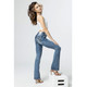 product variation MISS ME Women's Woven Cross Stitch Mid-Rise Medium Blue Bootcut Jeans (M3444B102) image