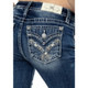 product variation Miss Me Women's Cross Stars Dark Blue Mid-Rise Bootcut Jeans with Embroidery & Faux Flap Pockets (M3444B109V) image
