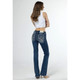 product variation Miss Me Women's Cross Stars Dark Blue Mid-Rise Bootcut Jeans with Embroidery & Faux Flap Pockets (M3444B109V) image