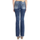 product variation MISS ME Women's Classic X Embellished Faux Flap Pockets 25W x 34L Mid-Rise Bootcut Jeans (M3444B96) image
