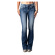 product variation MISS ME Women's Medium Wash Mid-Rise Americana Wing Cross Rhinestone Bootcut Blue Jeans (M3898B) image