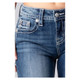 product variation MISS ME Women's Medium Wash Mid-Rise Americana Wing Cross Rhinestone Bootcut Blue Jeans (M3898B) image