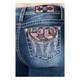 product variation MISS ME Women's Mid Rise Bandana Dream Catcher Dark Blue Bootcut Jeans (M3935B) image