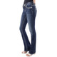 product variation MISS ME Women's Metallic Border Stitch Dark Blue Mid-Rise Bootcut Jeans (M5014B398) image
