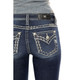 product variation MISS ME Women's Metallic Border Stitch Dark Blue Mid-Rise Bootcut Jeans (M5014B398) image