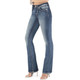 product variation MISS ME Women's Mid-Rise Silver Sequins Wings Dark Blue Bootcut Jeans (M5082B147) image