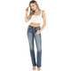 product variation MISS ME Women's Mid-Rise Silver Sequins Wings Dark Blue Bootcut Jeans (M5082B147) image