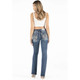 product variation MISS ME Women's Mid-Rise Silver Sequins Wings Dark Blue Bootcut Jeans (M5082B147) image