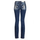 product variation MISS ME Women's Aztec Sequin Fleur De Lis 25W x 34L Bootcut Jeans (M9124B) image