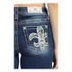 product variation MISS ME Women's Aztec Sequin Fleur De Lis 25W x 34L Bootcut Jeans (M9124B) image