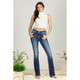 product variation MISS ME Women's Aztec Sequin Fleur De Lis 25W x 34L Bootcut Jeans (M9124B) image