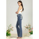 product variation MISS ME Women's Cross Embroidered Mid-Rise Medium Blue Bootcut Jeans (M9149B) image