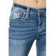 product variation MISS ME Women's Floral Dreamcatcher Mid-Rise Light Blue Bootcut Jeans (M9190B) image