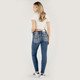 product variation MISS ME Women's Sparkling Star Stitch Border Medium Dark Wash Skinny Jeans (M9226S) image