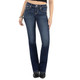 product variation MISS ME Women's Floral Peekaboo Mid-Rise Dark Blue Bootcut Jeans (M9230B) image