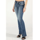 product variation MISS ME Women's Pink Border Stitch Mid-Rise Dark Blue Bootcut Jeans (M9245B) image