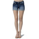 product variation MISS ME Women's Sequin Garden Delight Dark Blue Shorts (M9280H) image