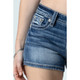 product variation MISS ME Women's Pastel Cross Dark Blue Mid-Rise Denim Shorts with Embellished Pockets (M9281H) image
