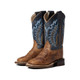 product variation OLD WEST Toddler's Burnt Brown and Cactus Navy Broad Square Toe Boots (BSI1960) image