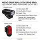 product variation LEZYNE Micro Drive 800+ Bike Light With KTV Drive Pro+ Pair Satin Black Bike Light (1-LED-2P-V1537) image