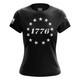 product variation WE THE PEOPLE HOLSTERS Women's 1776 Betsy Ross Flag Black Short Sleeve Shirt (CREWF-K_0074-W-FL) image