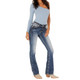 product variation MISS ME Women's Whipped Logo Blue Mid-Rise Bootcut Jeans (M3742B10) image