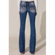 product variation MISS ME Women's Whipped Logo Blue Mid-Rise Bootcut Jeans (M3742B10) image