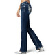 product variation MISS ME Women's Angel Wings Faux Flap Pocket Dark Blue Mid-Rise Bootcut Jeans (M5082B172V) image
