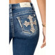 product variation MISS ME Women's Elena Cross Warm Boho Cross Dark Blue Mid-Rise Bootcut Jeans (M9352SBV) image