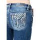 product variation MISS ME Women's Wynter Dream Bohemian Star Dreamcatcher Dark Blue Mid-Rise Bootcut Jeans (M9355BV) image