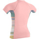 product variation O'NEILL Women's Side Print S/S Rashguard Peony/Baja Stripe Shirt (5405S-HL1) image