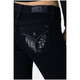 product variation MISS ME Women's Oz Angel Embellished Faux Flap Pockets Black Mid-Rise Bootcut Jeans (M5082B182L) image