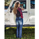 product variation Cowgirl Tuff Company Women's 2 Hot 2 Handle II Dark Wash Jeans (C01-JHTHDL-MWH) image
