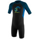 product variation O'NEILL Toddler Reactor-2 2mm Back Zip Short Sleeve Black/Ocean/Slate Spring Wetsuit (4867-FL8) image