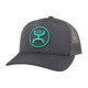 product variation HOOEY O-Classic 6-Panel Turquoise Hooey Logo Gray Trucker Cap (2109T-GY) image