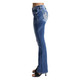 product variation MISS ME Womens Fleur De Lis Stars 34L Mid-Rise Medium Blue Bootcut Jeans (M9354BL) image