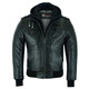 product variation VANCE LEATHERS USA Men's Sven Bomber Black Waxed Premium Cowhide Motorcycle Leather Jacket with Removable Hood (VL551B) image