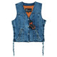 product variation VANCE LEATHERS USA Women's Blue Denim Snap Opening Side Laces Motorcycle V Neck Vest (VB1045) image