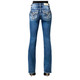product variation MISS ME Women's Crissy Alyx Winter Lace Faux Flap Pocket Medium Blue Mid-Rise Bootcut Jeans (M3444B125V) image